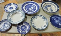 Blue Willow, Flo Blue Plates, Bowls, Etc