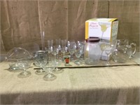 Clear glass - stemware, pitcher, bowls, barrel