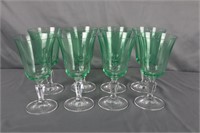 Miller Rogaska "Alfresco" Green Stemware Glasses