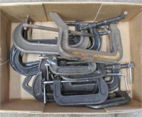 (14) C-clamps various brands largest is 8".