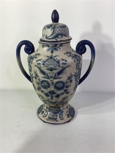 Vintage Ornate Blue Floral Urn/Vase