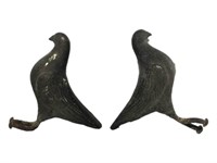 Lot of 2 Bronze Pigeons from Building in Spain