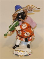 Old Staffordshire Figurine Man in Mask with Fiddle