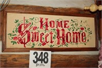Framed "Home Sweet Home" 8.5"x 21"