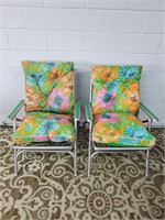 2 MCM aluminum patio chairs