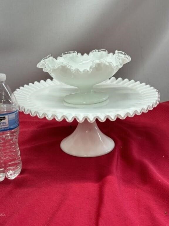 VINTAGE FENTON SILVER CREST WHITE MILK GLASS