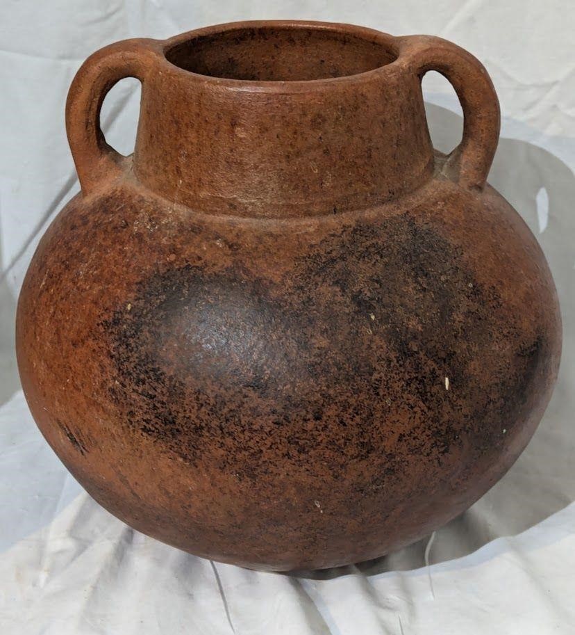 Large Redware Pottery Terricota Vase Vessel 12"
