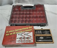 Spring clamps12 pc set, organizer, & knife set