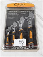 Can pro adjustable wrenches set - new