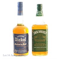 George Dickel 13 Yr & Jack Daniels Green Whiskey