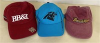 Lot of 3 Ball Caps-BB&T, Panthers, Beach Road