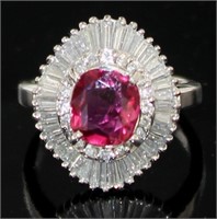 GIA Platinum 2.31 ct Ruby & Diamond Ring