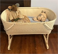 Vintage Baby Bassinet and Toys
