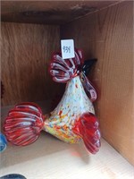 Art Glass Chicken Paper Weight