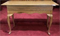 OAK SOFA / HALL TABLE, 52" X 35"H X 16"D