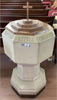 BAPTISMAL FONT, 25"W X 48"H