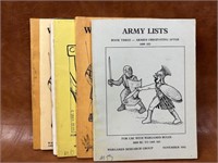 Vintage Army Lists, War Game Rules Books