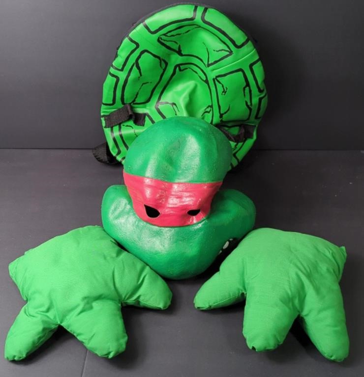 Vtg TMNT Costume - Head, Hands and Backpack