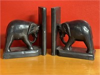 Elephant Carved Stone Bookends