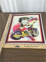 Betty Boop Motorcycle Metal Sign