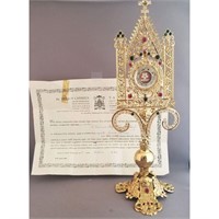 Relic Of St John Vianney In A  Grand Jeweled Reli
