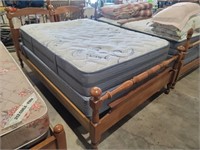 Full Size Wood Bed W/Mattress & Box Spring