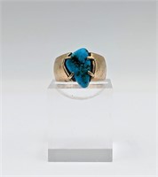 14k Gold Turquoise Ring. Sz. 6.5