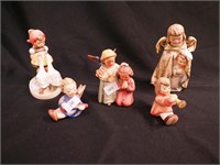 Five Hummel figurines: 4" Goose Girl; 5" Guardian