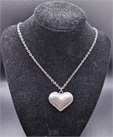 Jorgen Jensen Silver Tone Heart Necklace