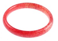 Chinese Variegated Red Jade Bangle Bracelet