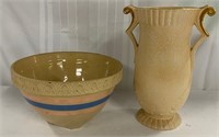 Stoneware Bowl and Crown Devon Vase
