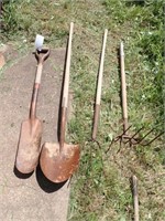 3-Tine Fork, Pointed Nose Shovel, Spade Shovel,