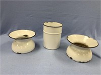 3 pieces of enamel ware              (P 18)