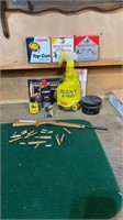 Gun Lighter, misc shells, empty boxes,