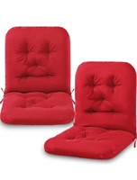 $140  Outdoor Patio Chair Cushion 2 Pcs- Wine Red
