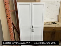 3' W X 2' D X 5'10" 2-DOOR WOOD CABINET