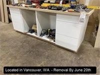 2'6"X8" WOOD WORKBENCH (TOOLS SOLD SEPARATELY AS