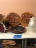 Ceramic wall hangings,light purse,rooster bowl,+