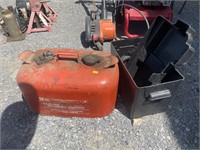 Vintage metal fuel can, battery box