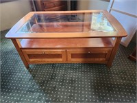 Table with drawers- removable glass top,