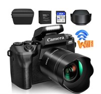 Digital 4K Camera, 64MP WiFi 32GB SD Card, 3000mAH