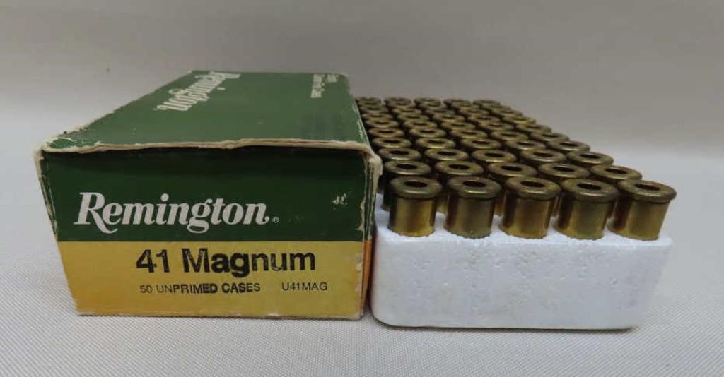 50 Unprimed Remington 41 Mag. Cases