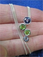 sterling silver bubble pendant & 24in chain