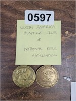 NORTH AMERICAN HUNTING CLUB AND NRA MEDALLIONS