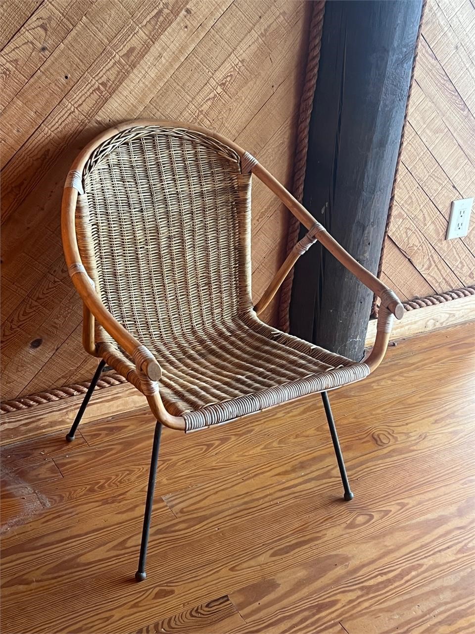 Mid century rattan chair