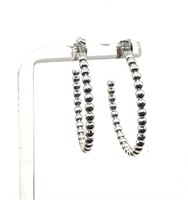 925 Sterling Silver Hoop Earrings Bracelet