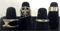 (4) Sterling Silver Rings