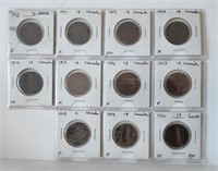 1910 to 1920 Canada Large Cents