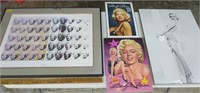 Marilyn Monroe pictures, the 2 middle ones metal