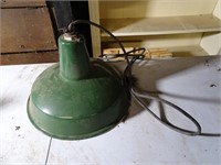 Vintage Green Enamelware Hanging Light - Untested